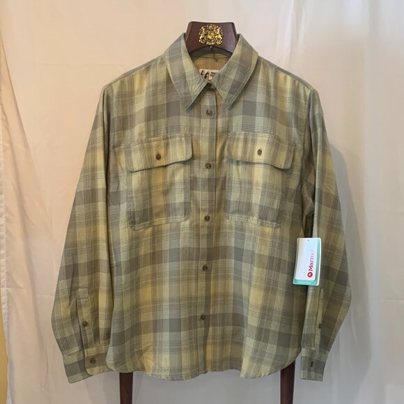 Marmot Women Fairfax Lightweight Boyfriend Flannel Shirt Wheat Medium NWT - Picture 1 of 12